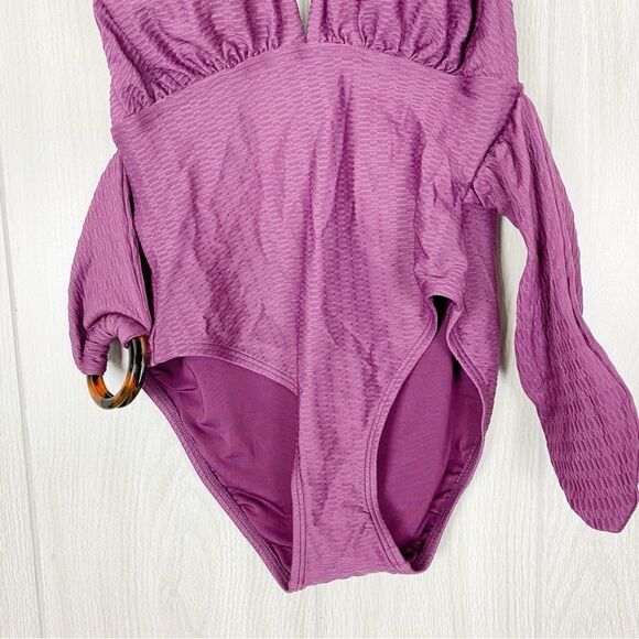 Kate Spade | Belted Plunging Halter One Piece Swimsuit Size Small - Picture 6 of 13